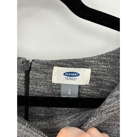 Old Navy Dress Womens Large Short Sleeve Ponte Shift Heather Grey Zip Back Knit - Picture 3 of 5